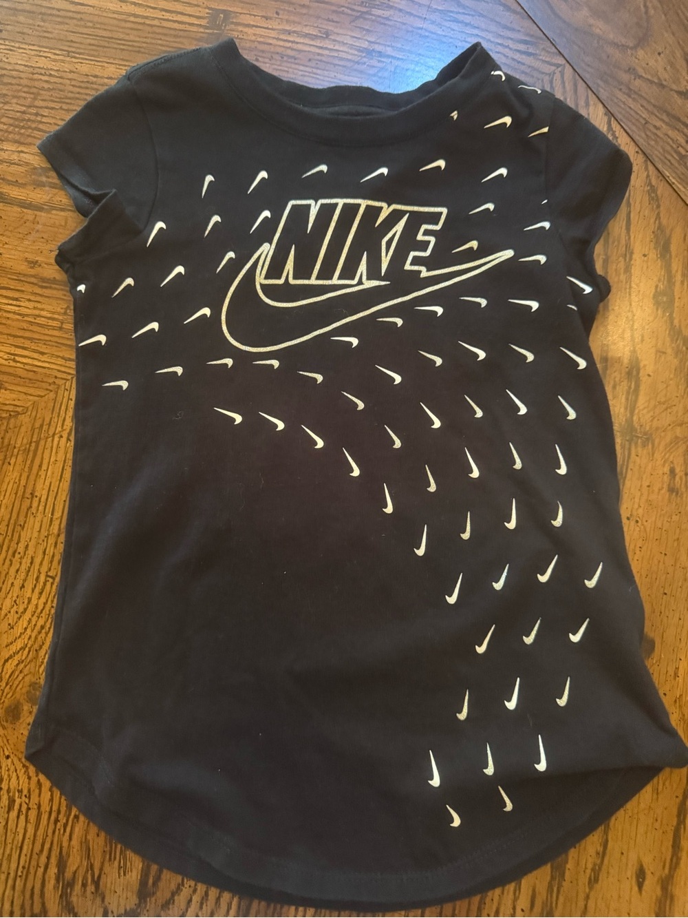 Nike Black Short Sleeve Tee with White Logo Accents